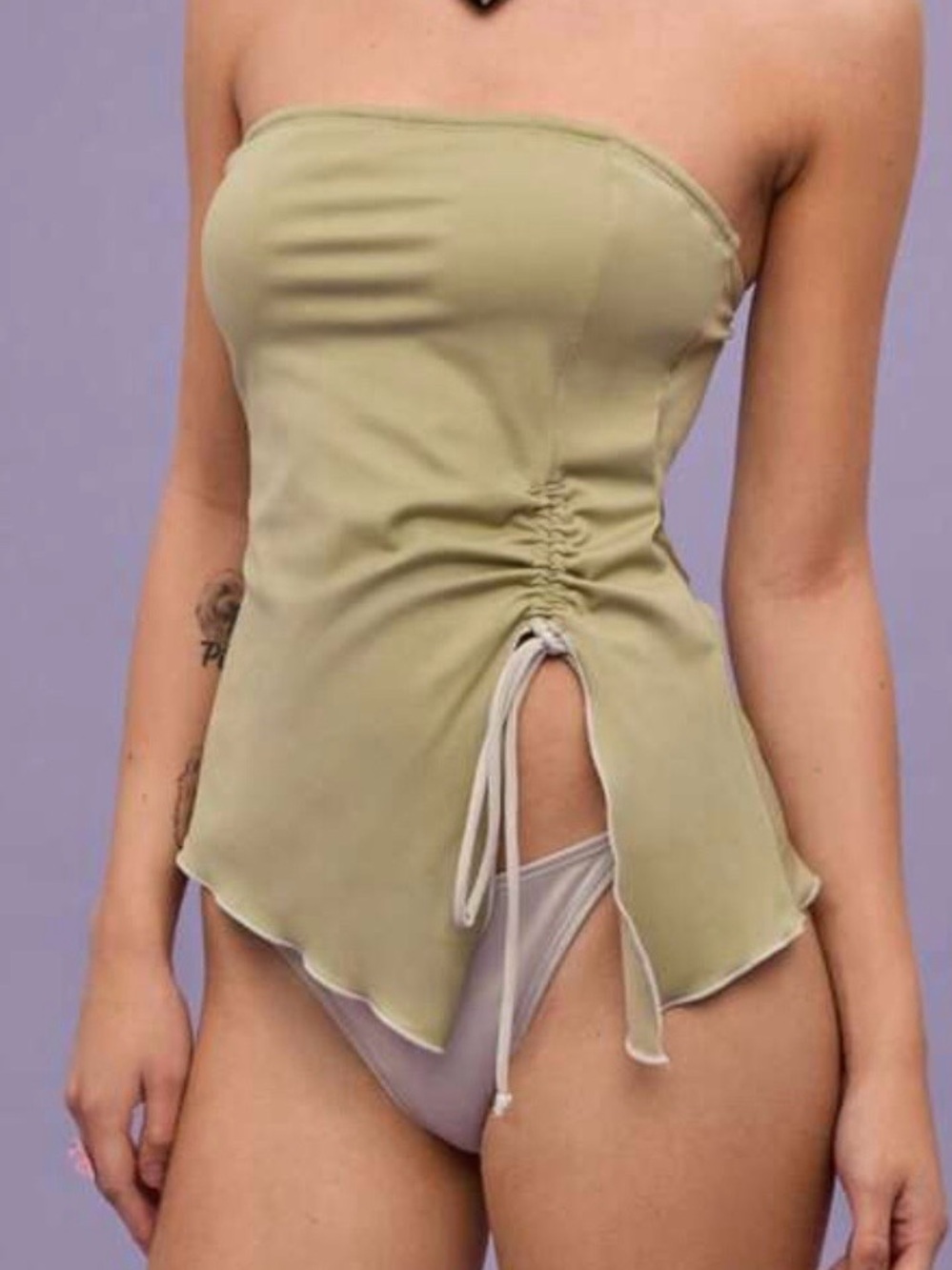 Strapless Bandeau Tankini Swimsuit